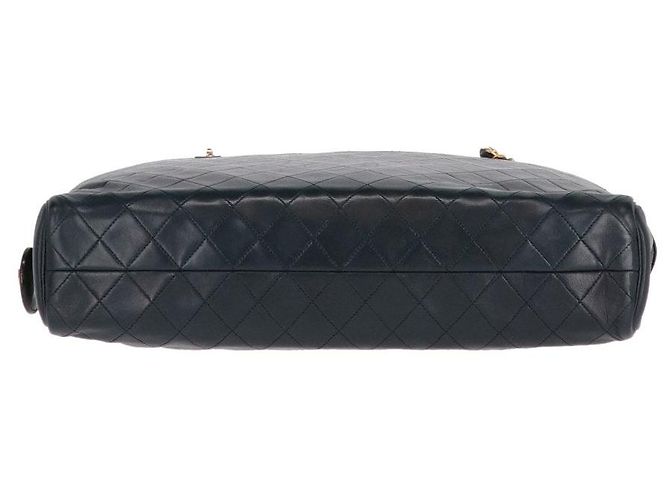 Borsa a spalla matelassé blu scuro Chanel Bordò - vista 6