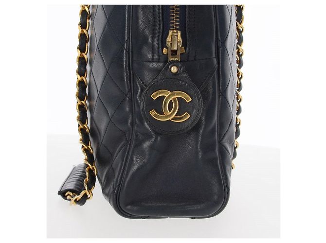 Borsa a spalla matelassé blu scuro Chanel Bordò - vista 7