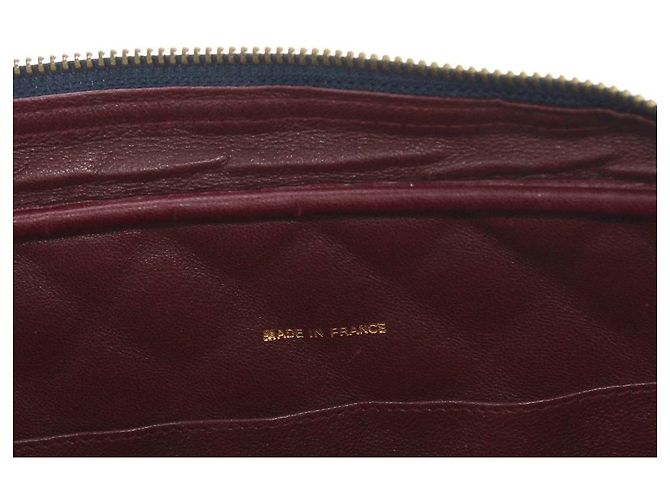 Borsa a spalla matelassé blu scuro Chanel Bordò - vista 8