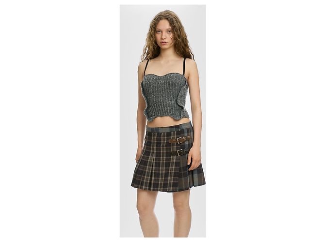 Autre Marque Top bustier de punto Sisley Gris - vista 3