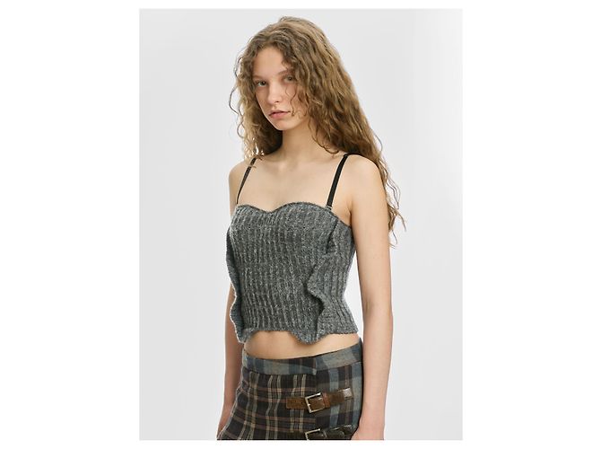 Autre Marque Top bustier de punto Sisley Gris - vista 4