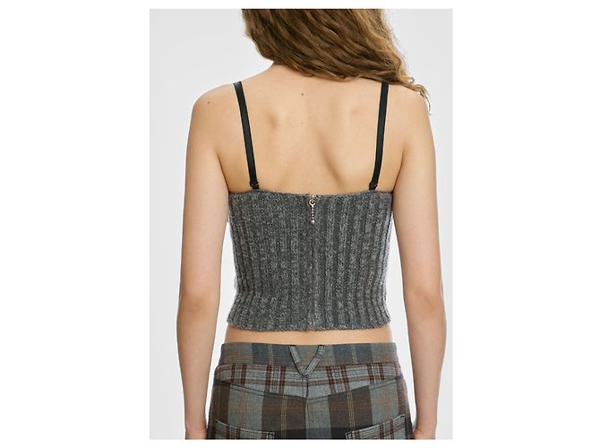 Autre Marque Top bustier de punto Sisley Gris - vista 6