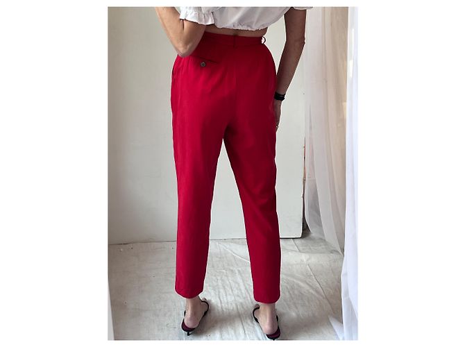 Autre Marque Pantalones de seda/algodón rojo Magaschoni de Tracy Reiss Roja - vista 6
