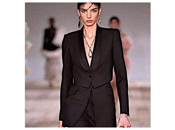 Collana a serpente in perle di vetro bianche vintage autentica Alexander McQueen - vista 2