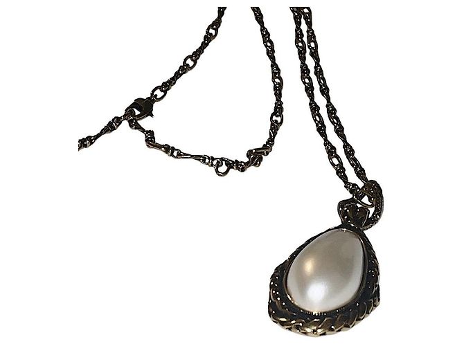 Collana a serpente in perle di vetro bianche vintage autentica Alexander McQueen - vista 5