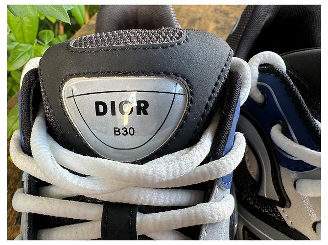 Sneakers Dior B-30 Blu Navy in Pelle di Agnello - vista 3