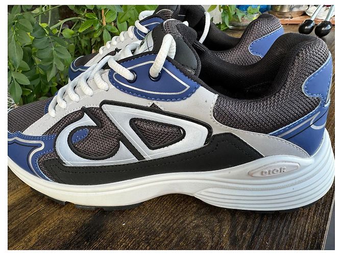 Sneakers Dior B-30 Blu Navy in Pelle di Agnello - vista 4