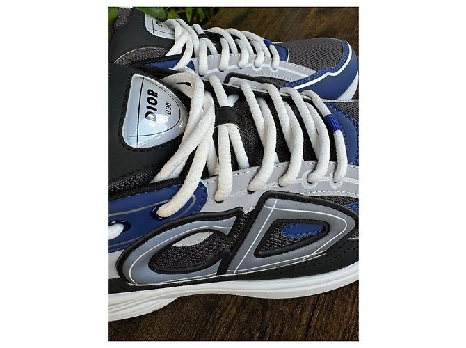 Sneakers Dior B-30 Blu Navy in Pelle di Agnello - vista 9