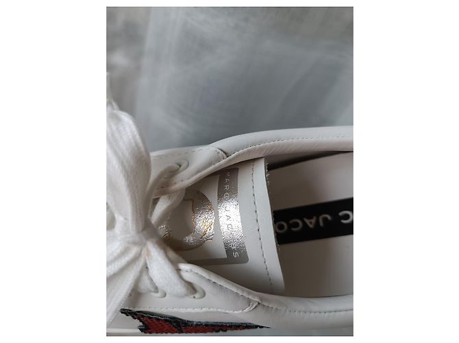 Sneakers Marc Jacobs in pelle bianca con strass Swarovski Bianco Multicolore - vista 12