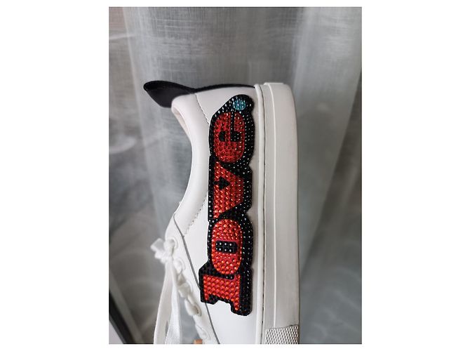 Sneakers Marc Jacobs in pelle bianca con strass Swarovski Bianco Multicolore - vista 13