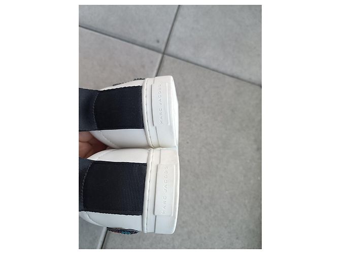 Sneakers Marc Jacobs in pelle bianca con strass Swarovski Bianco Multicolore - vista 8