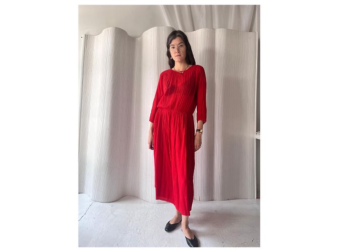 Vanessa Bruno Athe Rotes durchscheinendes Bluson-Kleid - Ansicht 6