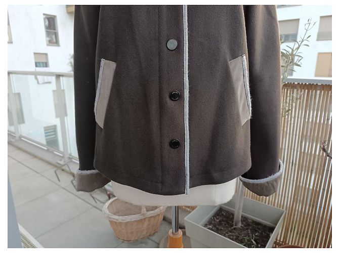 Chaqueta Armani Collezioni marrón de lana con capucha Castaño - vista 4