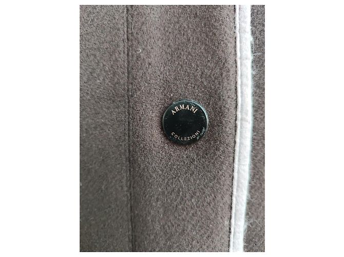 Chaqueta Armani Collezioni marrón de lana con capucha Castaño - vista 5