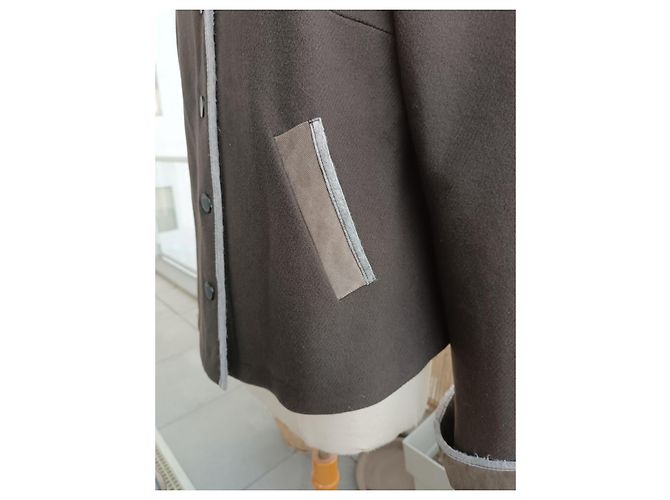 Chaqueta Armani Collezioni marrón de lana con capucha Castaño - vista 7
