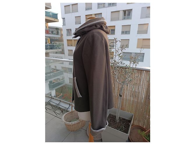 Chaqueta Armani Collezioni marrón de lana con capucha Castaño - vista 8
