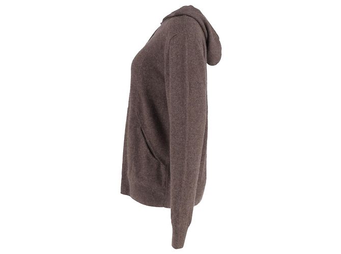 Sudadera con capucha Dries Van Noten con bolsillos en lana marrón Castaño - vista 2
