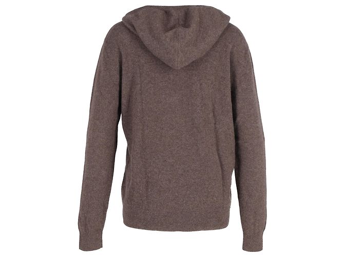 Sudadera con capucha Dries Van Noten con bolsillos en lana marrón Castaño - vista 3