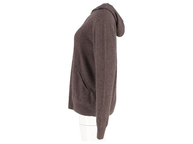 Sudadera con capucha Dries Van Noten con bolsillos en lana marrón Castaño - vista 5
