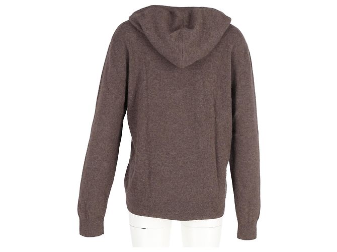 Sudadera con capucha Dries Van Noten con bolsillos en lana marrón Castaño - vista 6