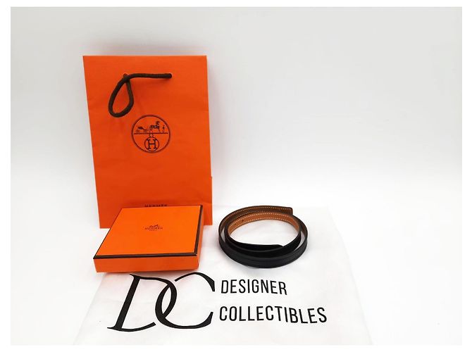 Constance Hermès Hermes 13mm Reversible Leather Belt Black - view 2