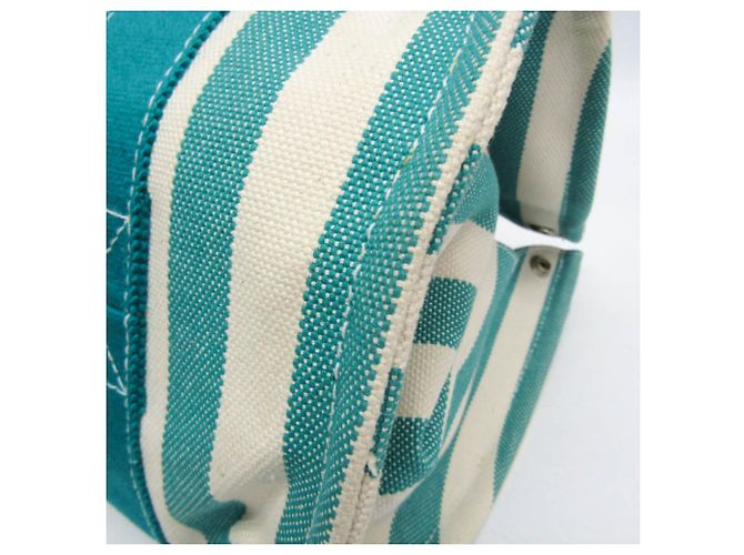 Hermès Bolsa tote de lona feminina Hermes Cannes Verde Fora de branco - vista 4