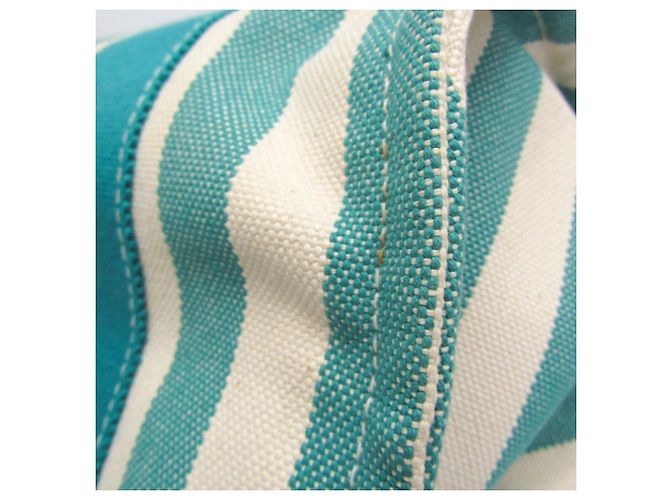 Hermès Bolsa tote de lona feminina Hermes Cannes Verde Fora de branco - vista 7