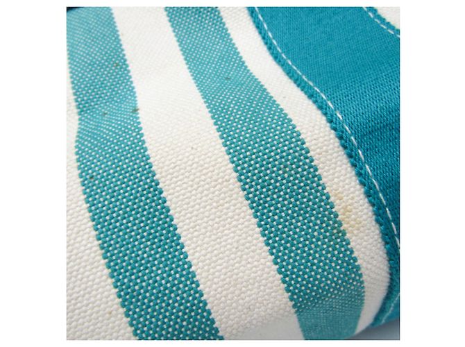 Hermès Bolsa tote de lona feminina Hermes Cannes Verde Fora de branco - vista 9