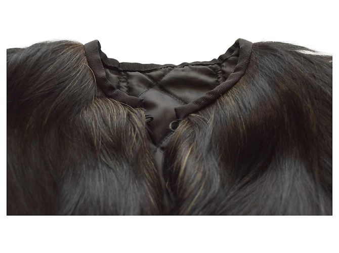 Autre Marque Schwarze Langhaar Felljacke - Ansicht 3