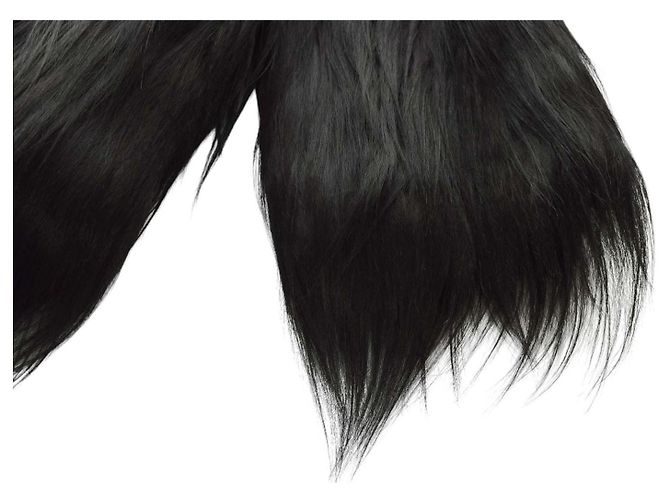 Autre Marque Schwarze Langhaar Felljacke - Ansicht 8