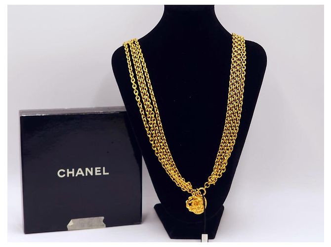 Cambon Chanel Vintage Gold-Toned Quadruple Chain Necklace Belt Gold hardware - Ansicht 10