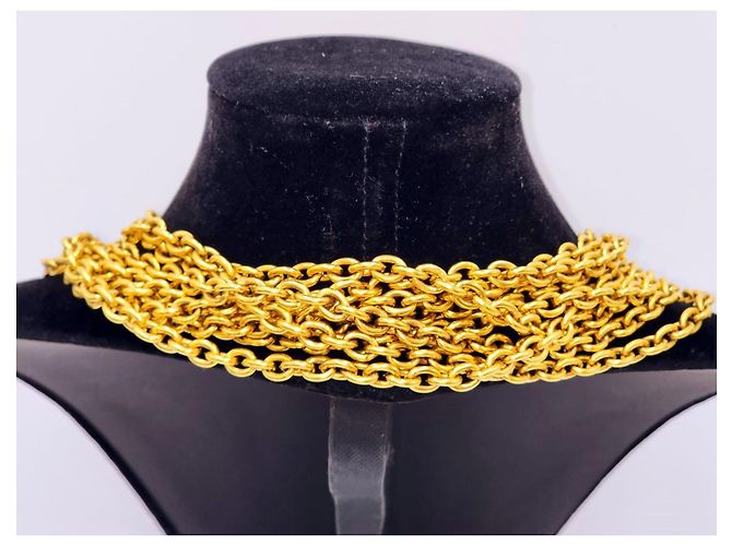 Cambon Chanel Vintage Gold-Toned Quadruple Chain Necklace Belt Gold hardware - Ansicht 12