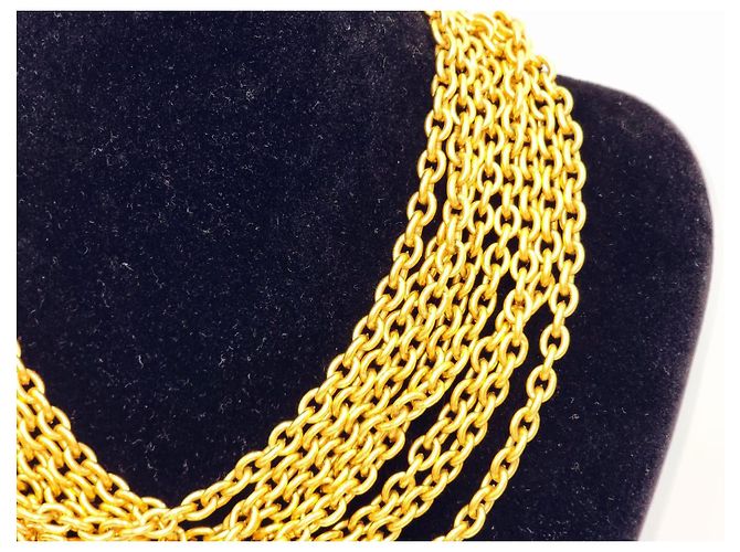 Cambon Chanel Vintage Gold-Toned Quadruple Chain Necklace Belt Gold hardware - Ansicht 14