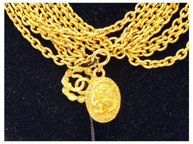Cambon Chanel Vintage Gold-Toned Quadruple Chain Necklace Belt Gold hardware - Ansicht 15