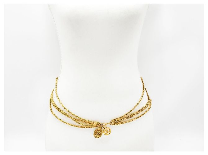 Cambon Chanel Vintage Gold-Toned Quadruple Chain Necklace Belt Gold hardware - Ansicht 5