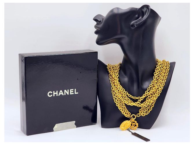 Cambon Chanel Vintage Gold-Toned Quadruple Chain Necklace Belt Gold hardware - Ansicht 6