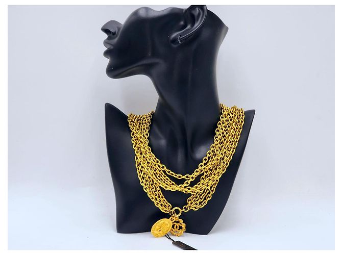 Cambon Chanel Vintage Gold-Toned Quadruple Chain Necklace Belt Gold hardware - Ansicht 7