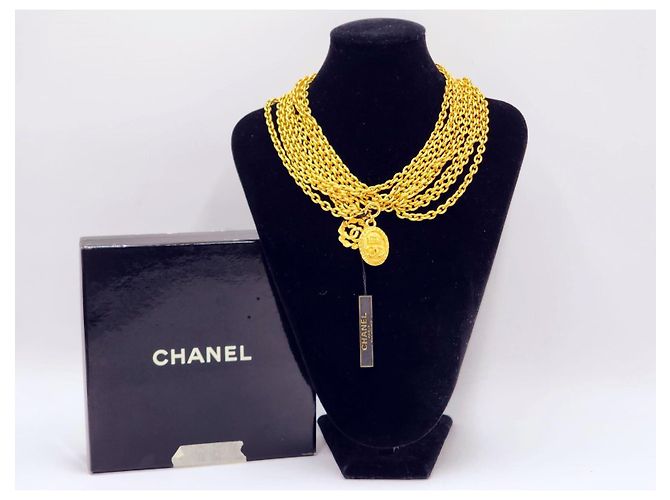 Cambon Chanel Vintage Gold-Toned Quadruple Chain Necklace Belt Gold hardware - Ansicht 8