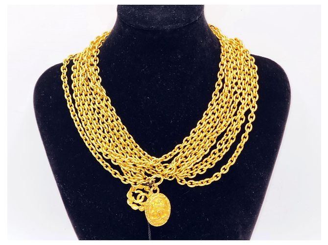 Cambon Chanel Vintage Gold-Toned Quadruple Chain Necklace Belt Gold hardware - Ansicht 9