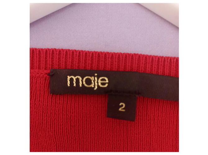 Maje Madeline Rouge Bluse Rot Viskose M - Ansicht 7