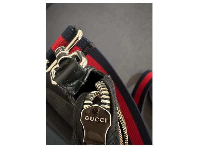 Borsa a tracolla Gucci Messenger nera in tessuto Nero - vista 4