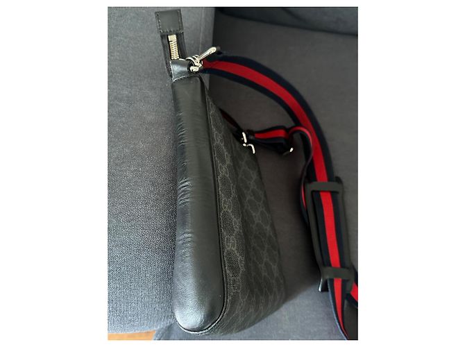 Borsa a tracolla Gucci Messenger nera in tessuto Nero - vista 6