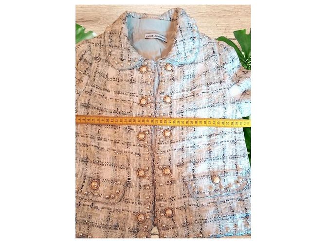 Blazer Dolce & Gabbana de tweed blanco con perlas - vista 11