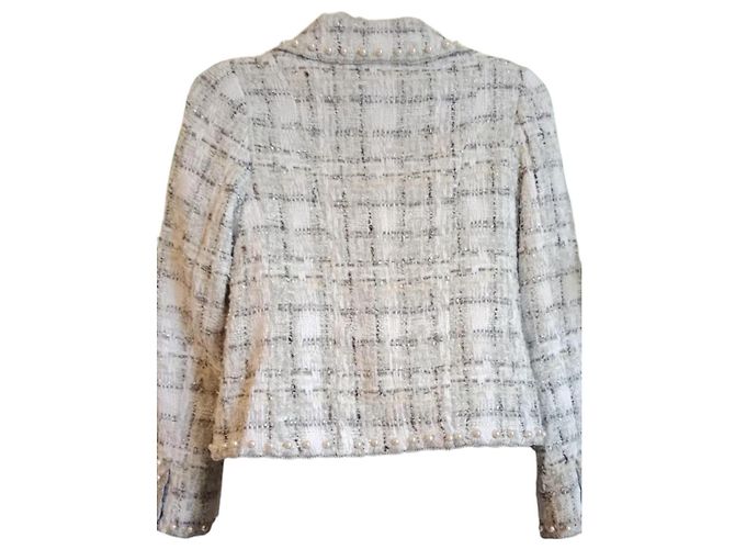 Blazer Dolce & Gabbana de tweed blanco con perlas - vista 3