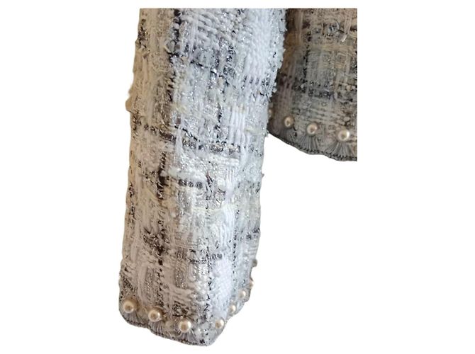 Blazer Dolce & Gabbana de tweed blanco con perlas - vista 6