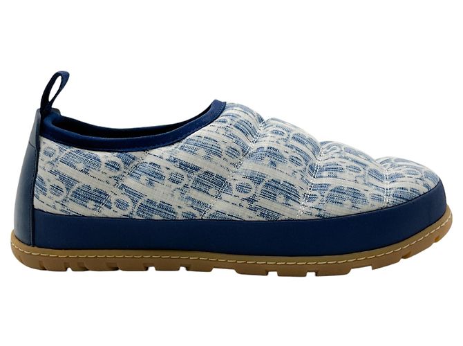Tamancos com logo acolchoado azul / branco Christian Dior - vista 2