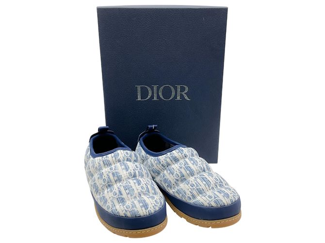 Tamancos com logo acolchoado azul / branco Christian Dior - vista 6