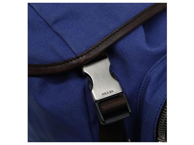 PRADA Backpack Canvas Blue Auth 88293 - view 23