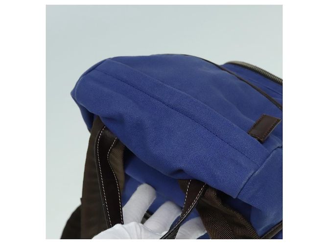 PRADA Backpack Canvas Blue Auth 88293 - view 6