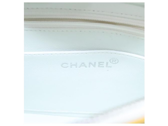 CHANEL Matelassé Rucksack Lackleder Gelb Silber CC Auth 89374 - Ansicht 22